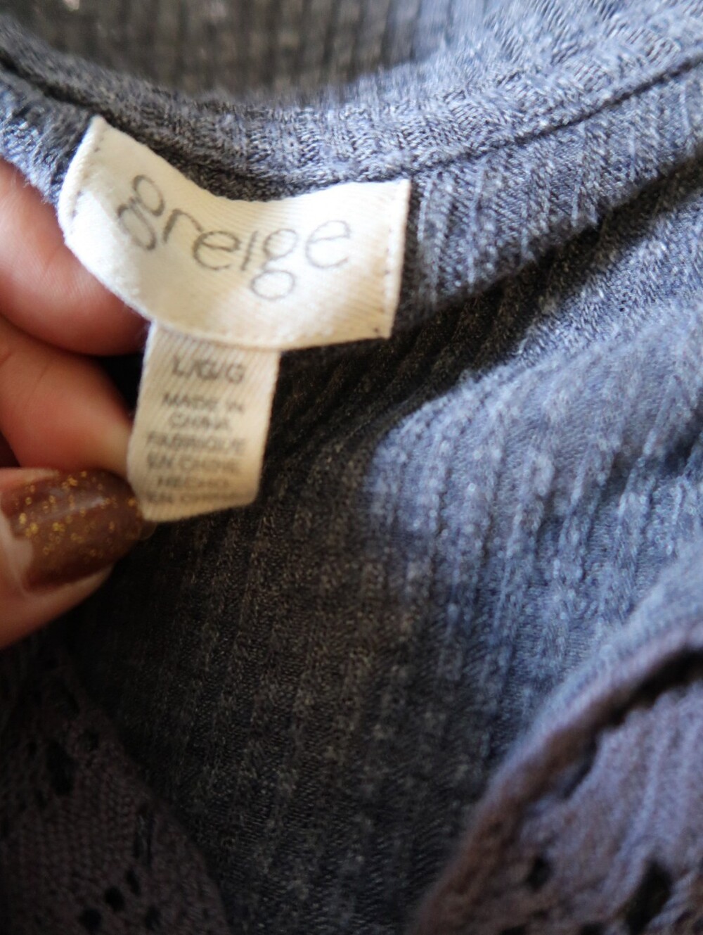 Blue Grey Top - Picture 6 of 7